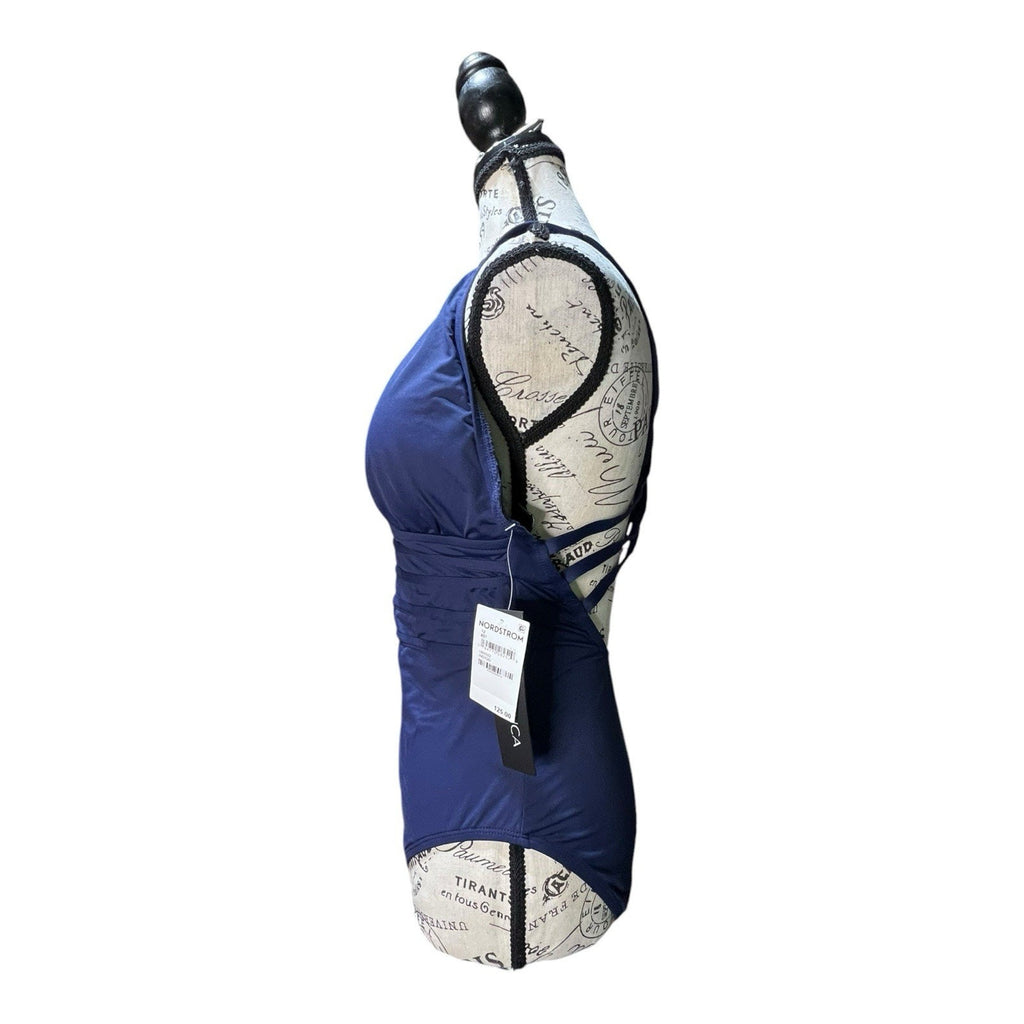 La Blanca Multi-Strap Cross-Back One Piece Swimsuit Indigo Size 12 MSRP $125