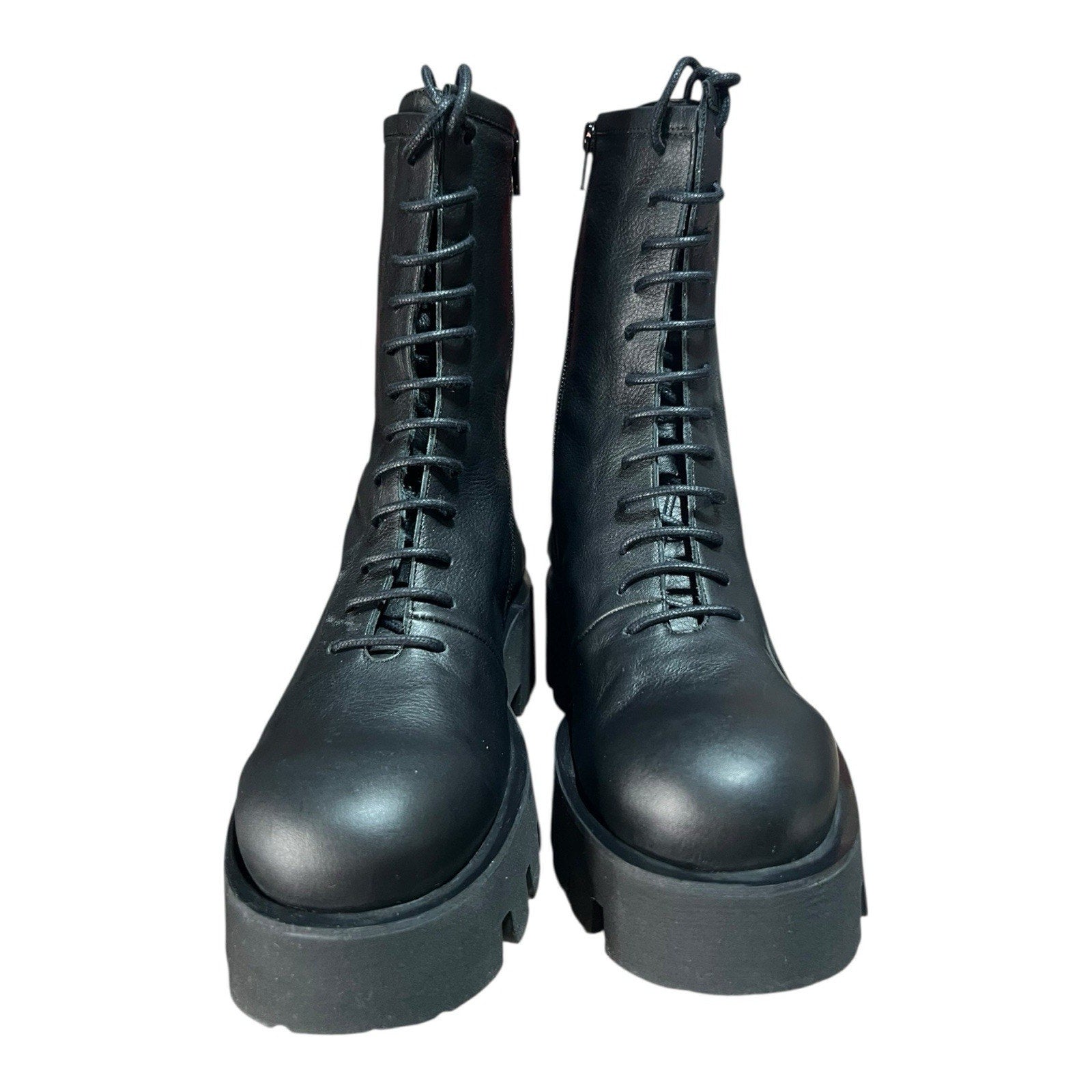 Paloma Barcelo Black Lace Up Combat Boots EU 41 US 9 Women’s