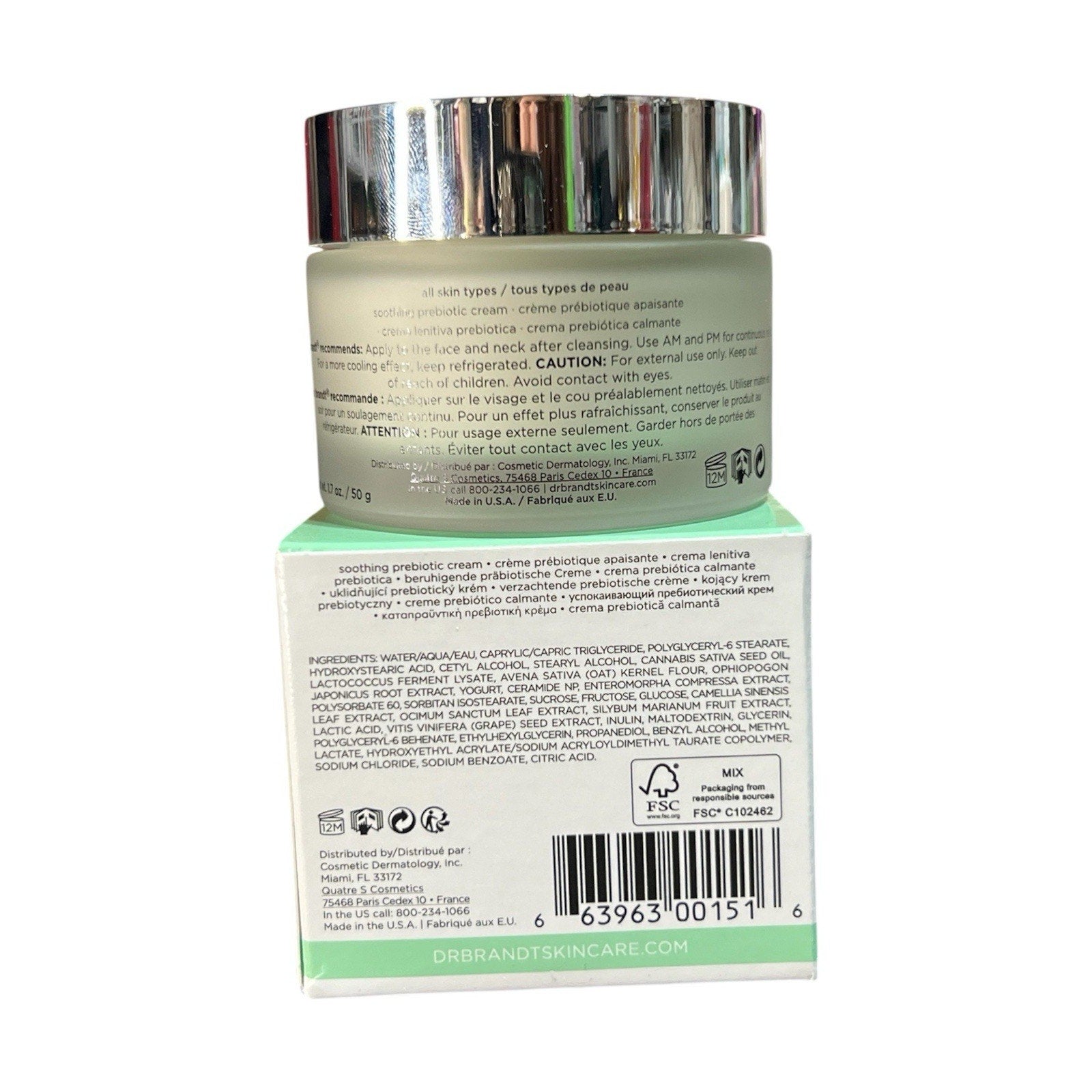 Dr. Brandt Cool Biotic Soothing Prebiotic Cream 1.7 Oz New