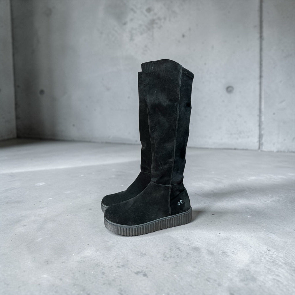 Religious Comfort Candy Jack suede tall platform boots in black Womens Size 9