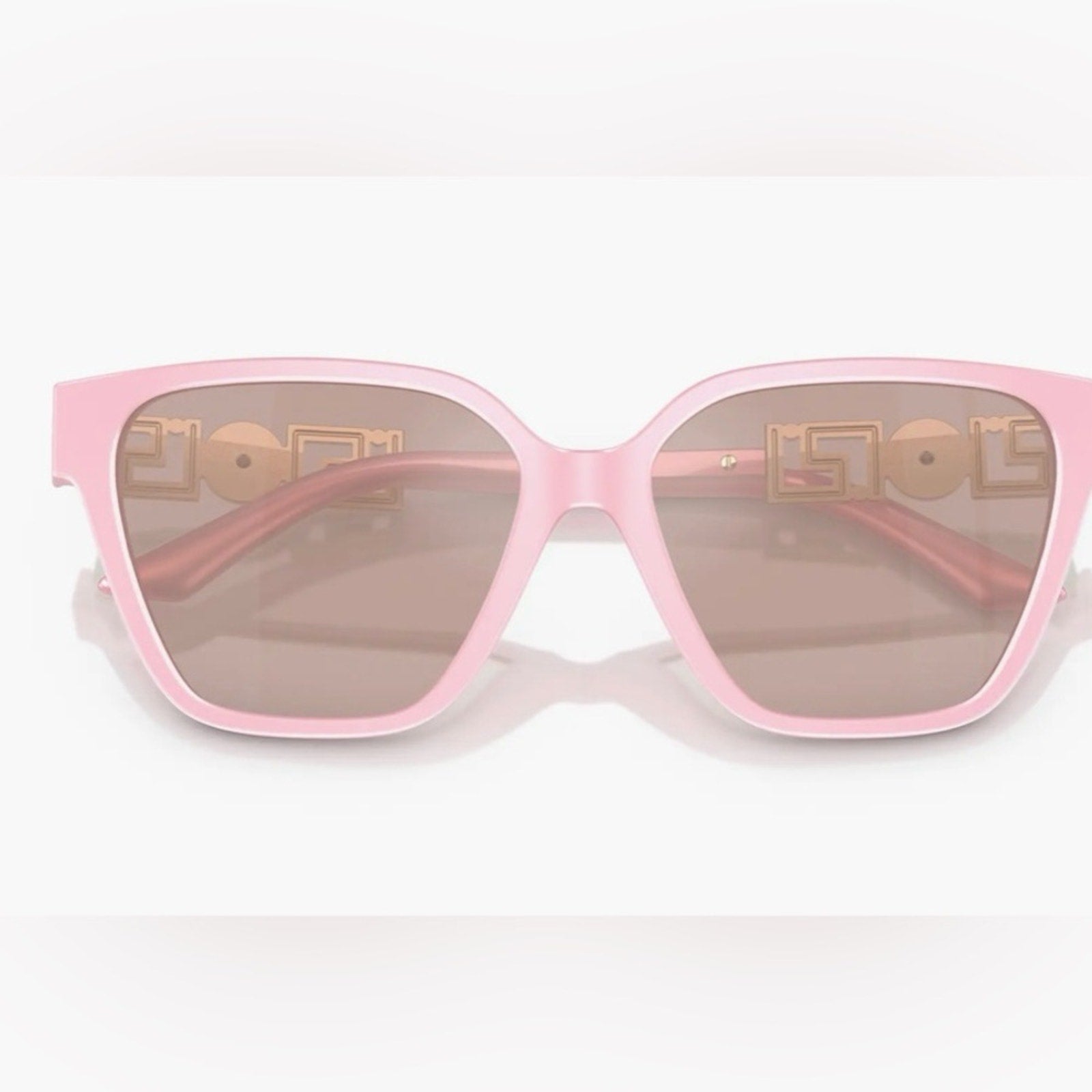 Versace Pink Sunglasses with Gold Accents New in Box 56 MM MSRP $580