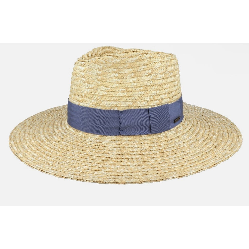 Brixton Joanna Hat Honey/Joe Blue Straw Hat NWT