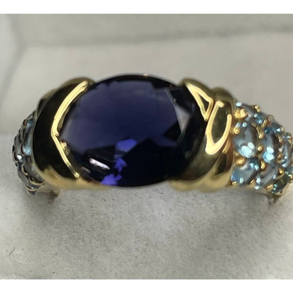 18k Solid Gold 2.19 CT Lolite Ring size 5