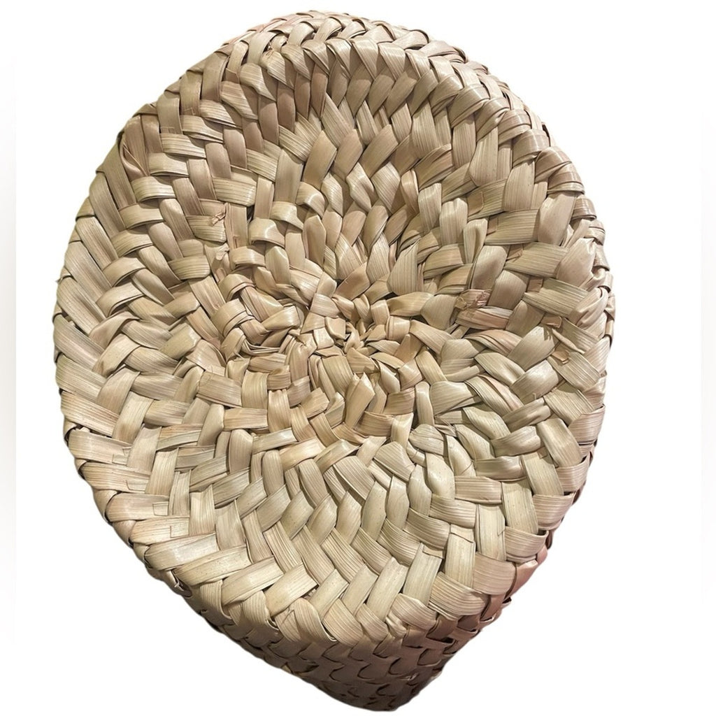 Christian Louboutin Tan and White Straw Tote Hand Bag