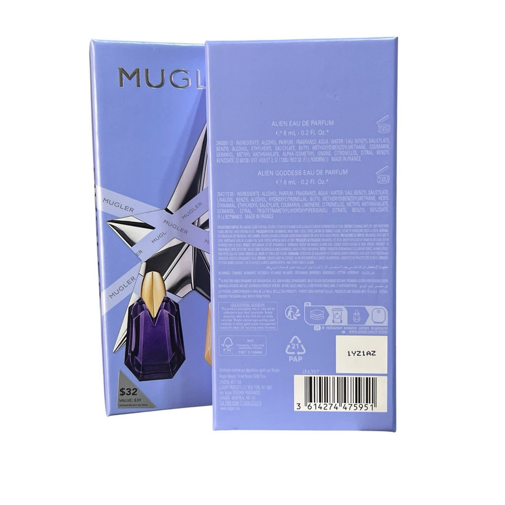Mugler Alien And Alien Goddess Eau De Parfume Set 6ML Ea New