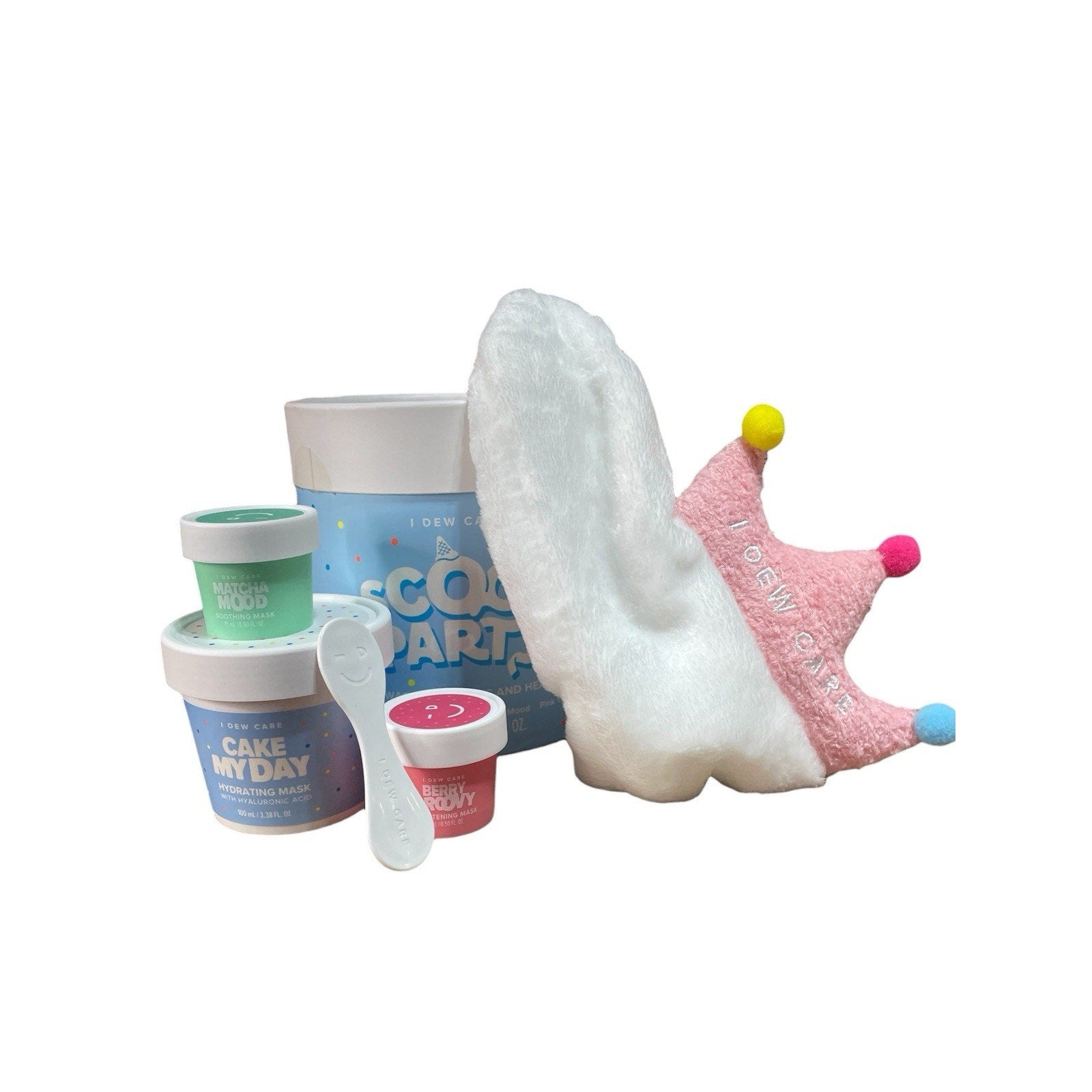 NEW I Dew Care! Scoop Ice Cream Party Face Mask Set of 3 & Tiara Headband!