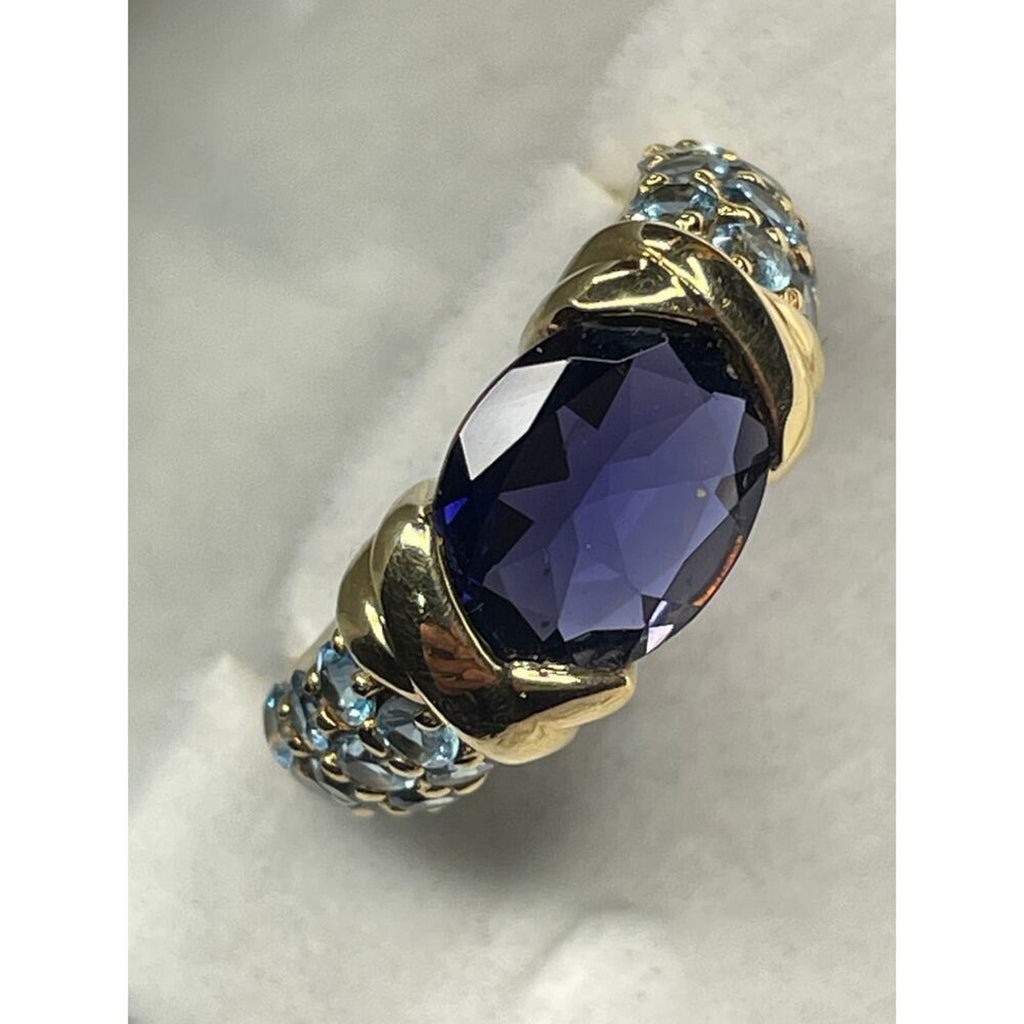 18k Solid Gold 2.19 CT Lolite Ring size 5