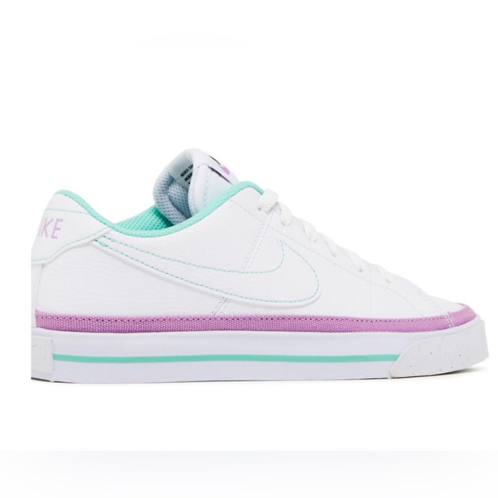 Nike Women's White Court Legacy White and  Lavender Sneakers Womens 8 NIB