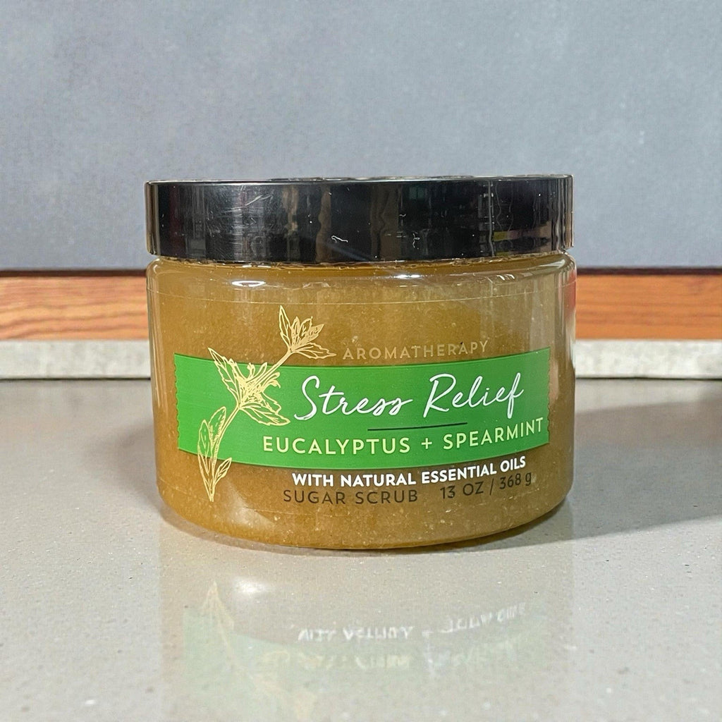Bath & Body Works Stress Relief Eucalyptus Spearmint 13 oz Sugar Scrub New