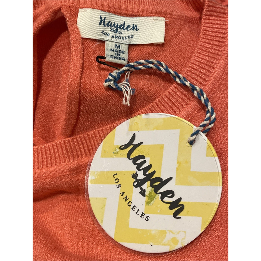 Hayden Los Angeles Size Medium Coral Knit Top