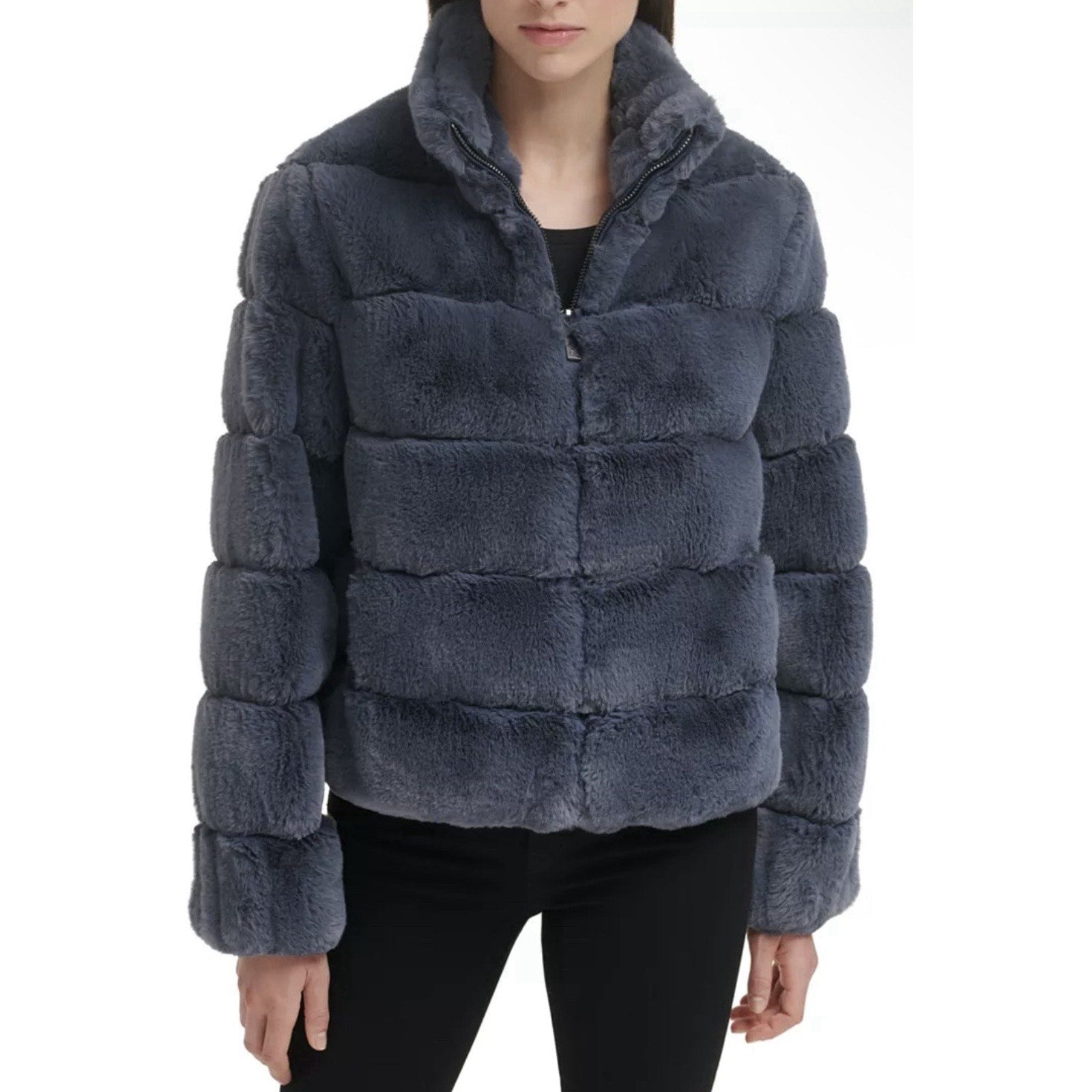 Calvin Klein Women's Faux-Fur Zip-Front Coat Size 3X New MSRP $420