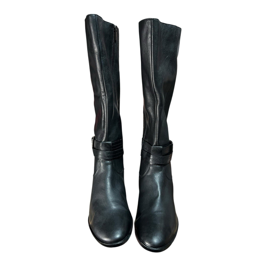 Naturalizer Women's Reid High Shaft Riding Boots in black leather Size 10