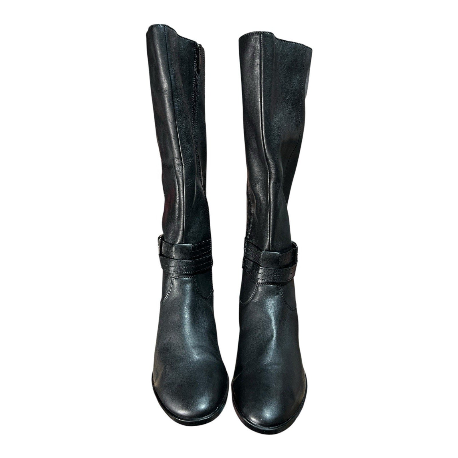 Naturalizer Women's Reid High Shaft Riding Boots in black leather Size 10