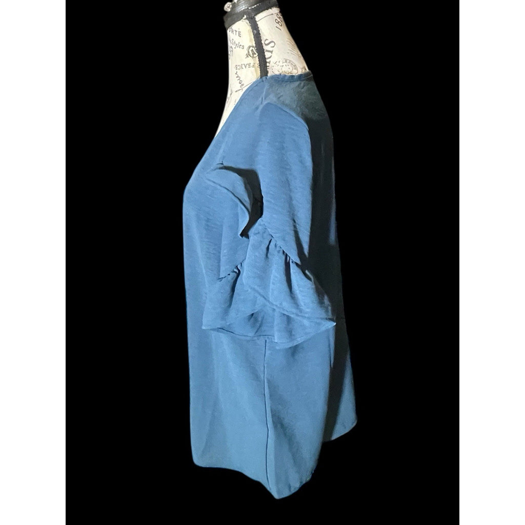 FSL Apparel Teal Blue Lightweight Blouse, New Without Tags