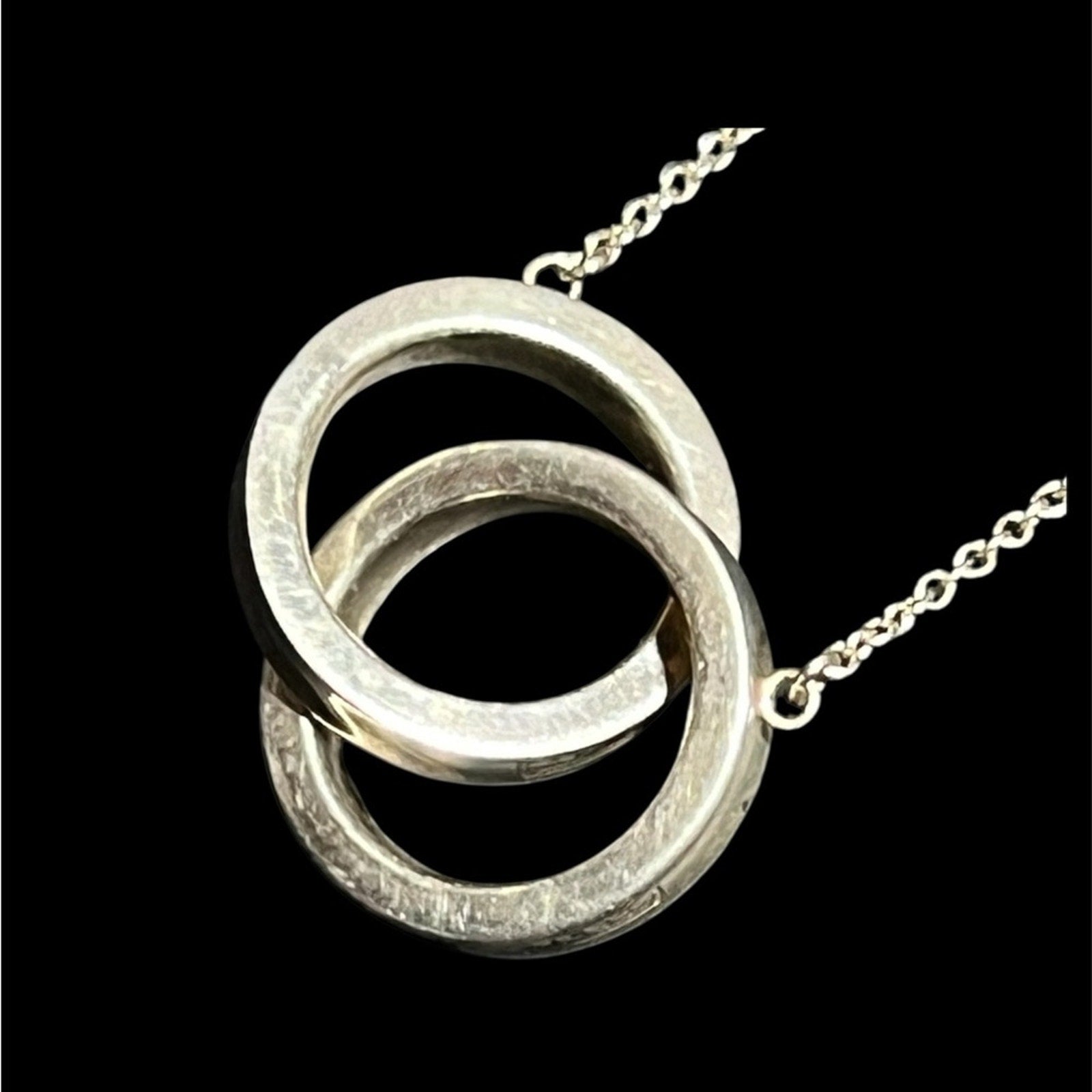 Tiffany & Co. Silver Double Circle Necklace 14 in