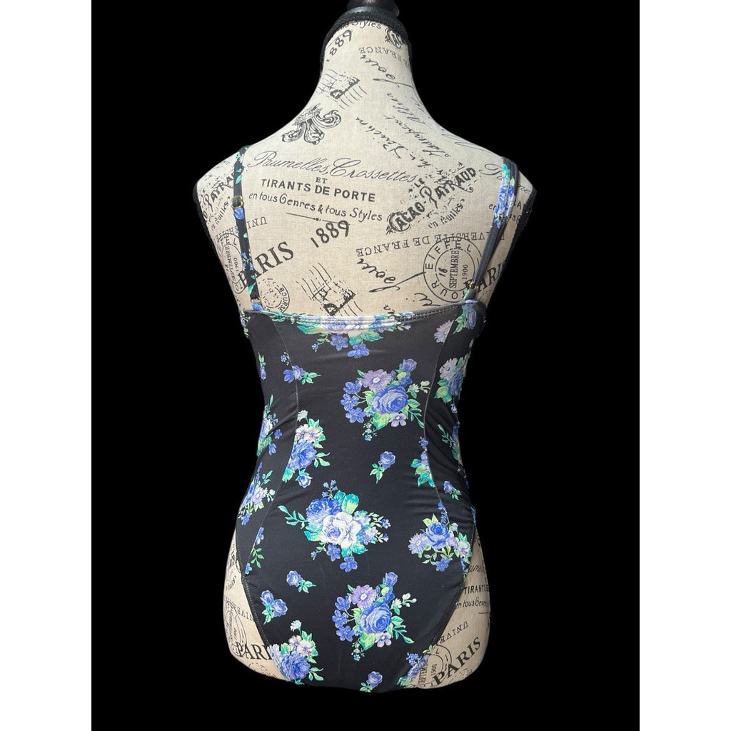 We Wore What Navy Blue Flora Swimsuit Womens Size S