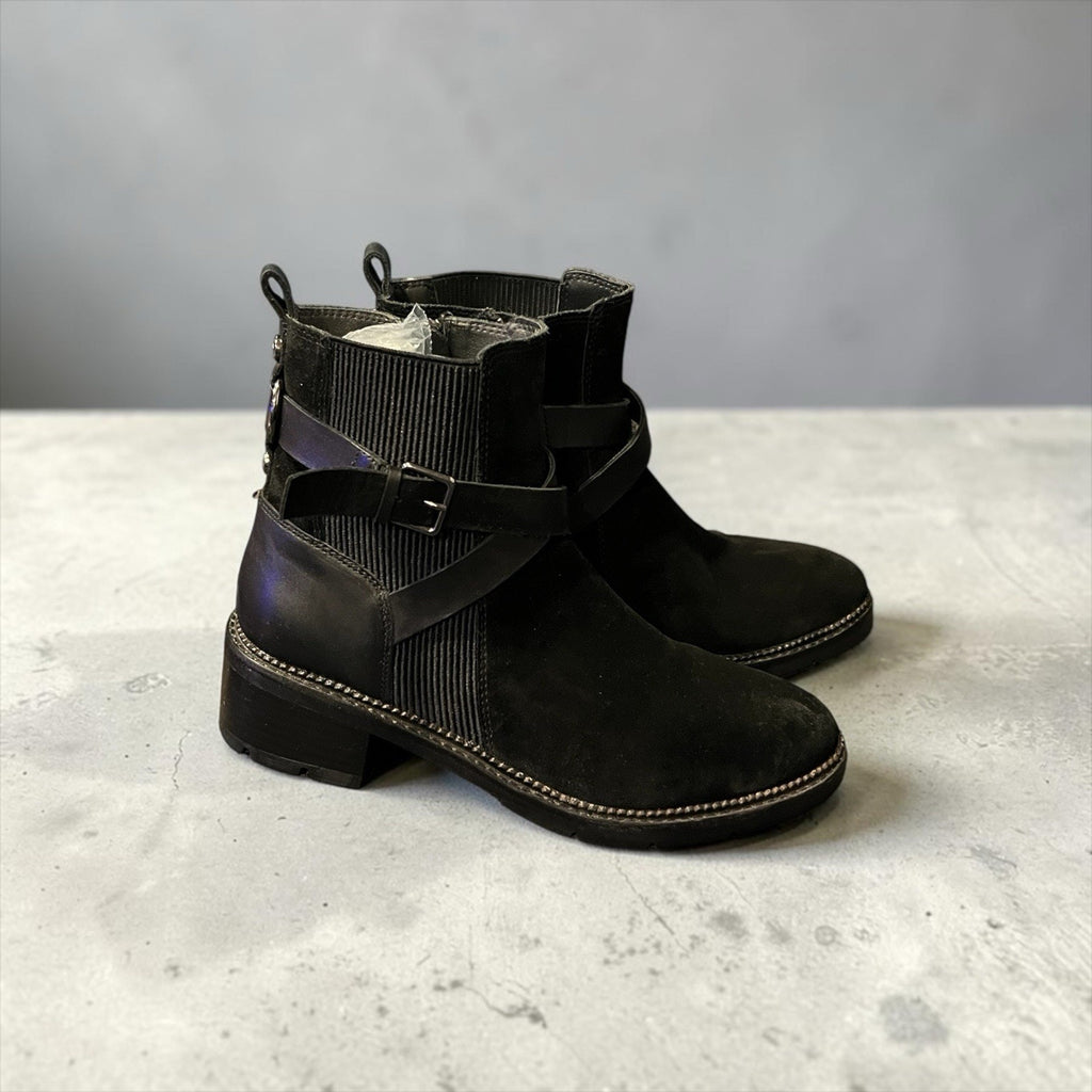 Donald Pliner Captain Black Suede Bootie Womens 8 M