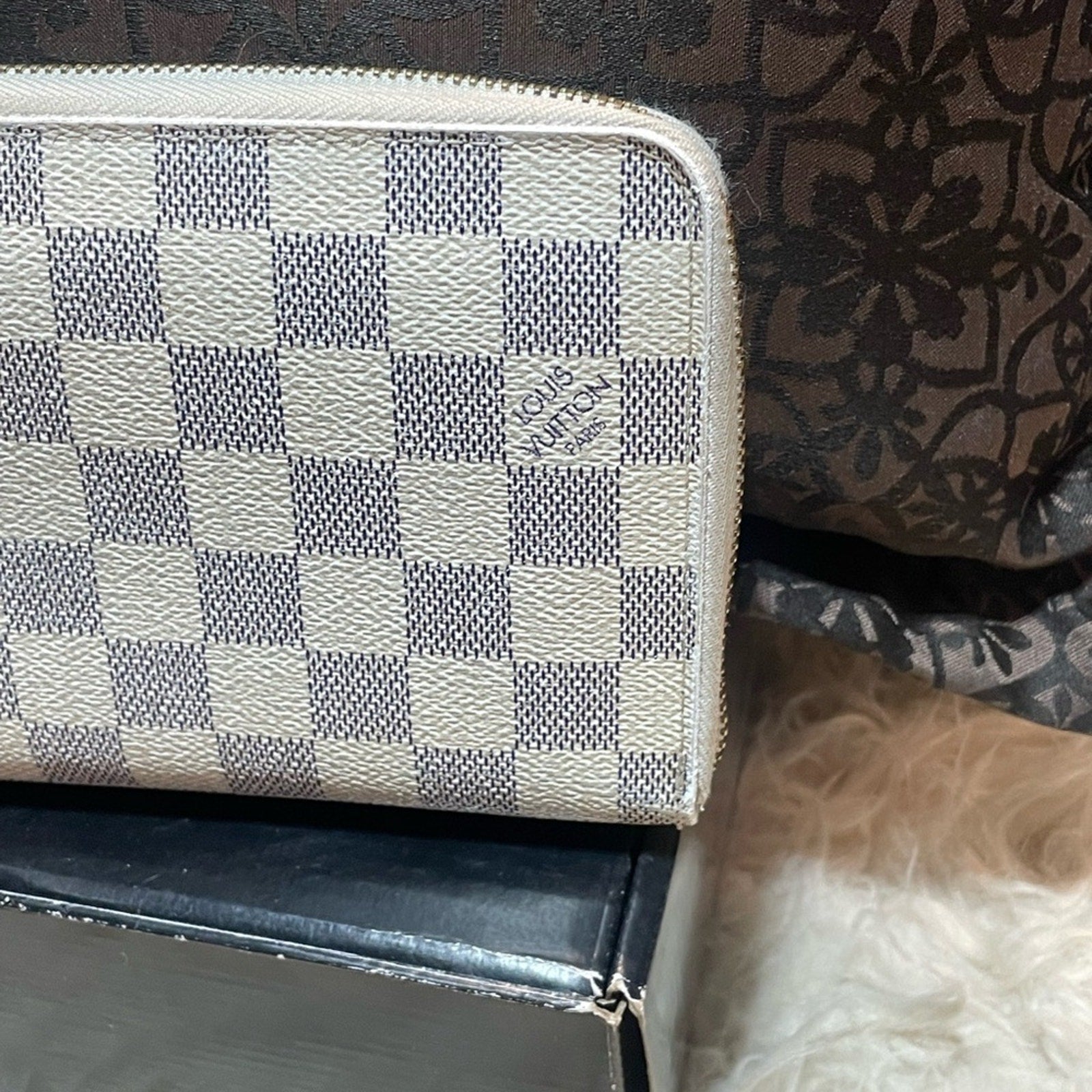 Louis Vuitton Azure large Organizer Wallet Full zip. Comes with a COA