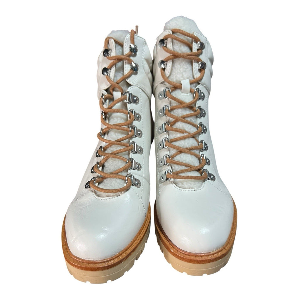 Marc Fisher White Combat Boot Women’s Shoe Size 9 New With Defect