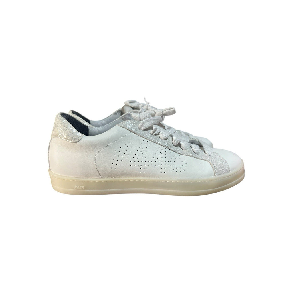 P448 John sneakers in white leather with silver accents EU 38