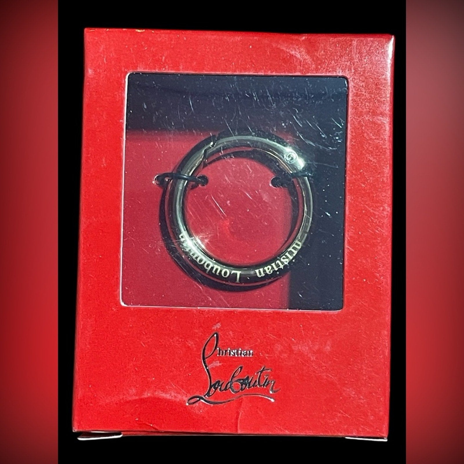 Christian Louboutin Gold Ring Keychain to hold you Lipstick Charms