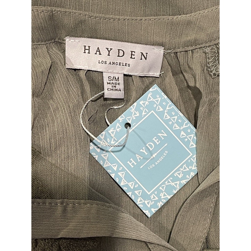 Hayden Olive Green Sheer Blouse, Small-Medium - NWT