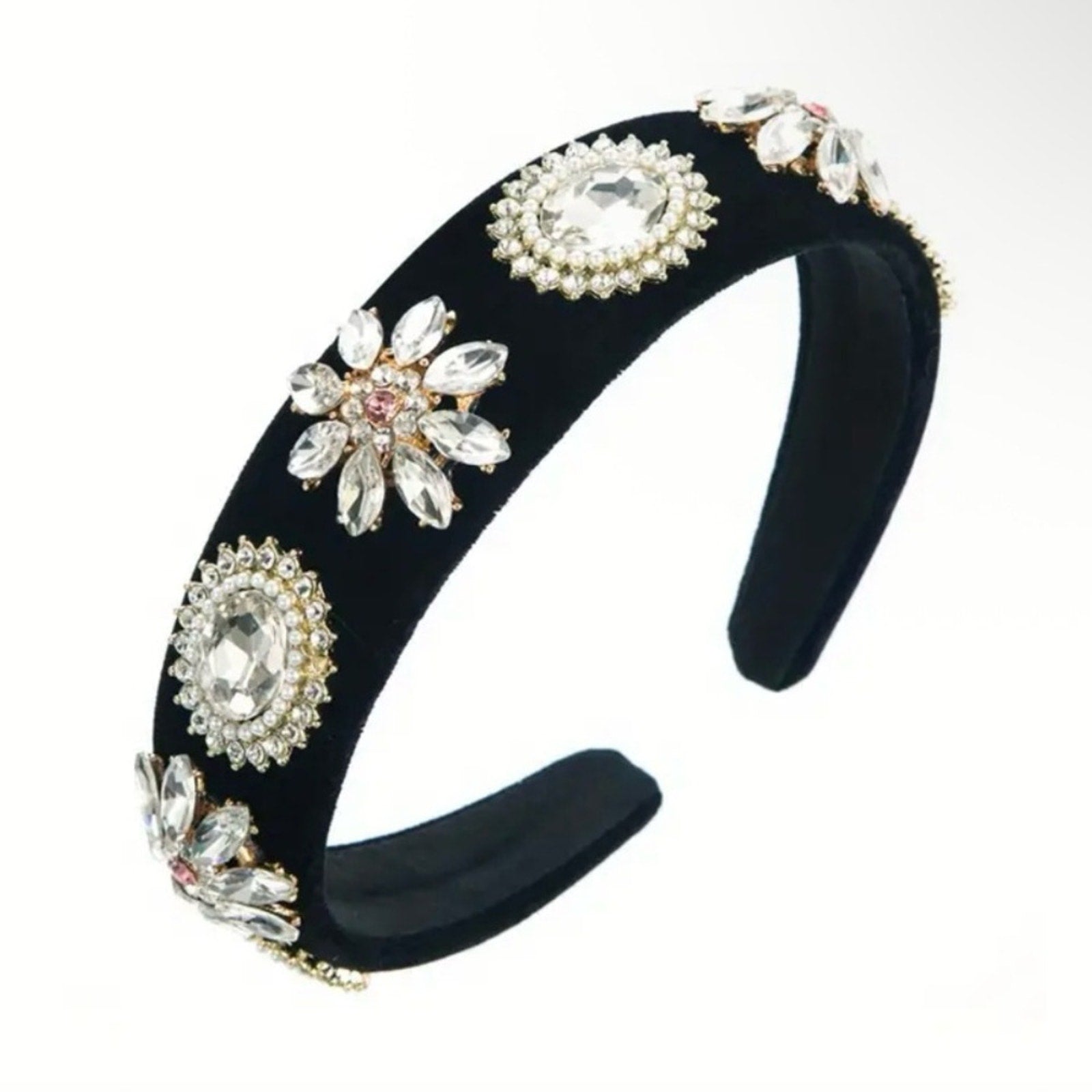 Elegant Black Embellished Headband