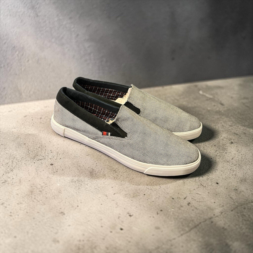 Ben Sherman Men's Percy Slip-On Sneakers Gray Canvas Men’s Size 13