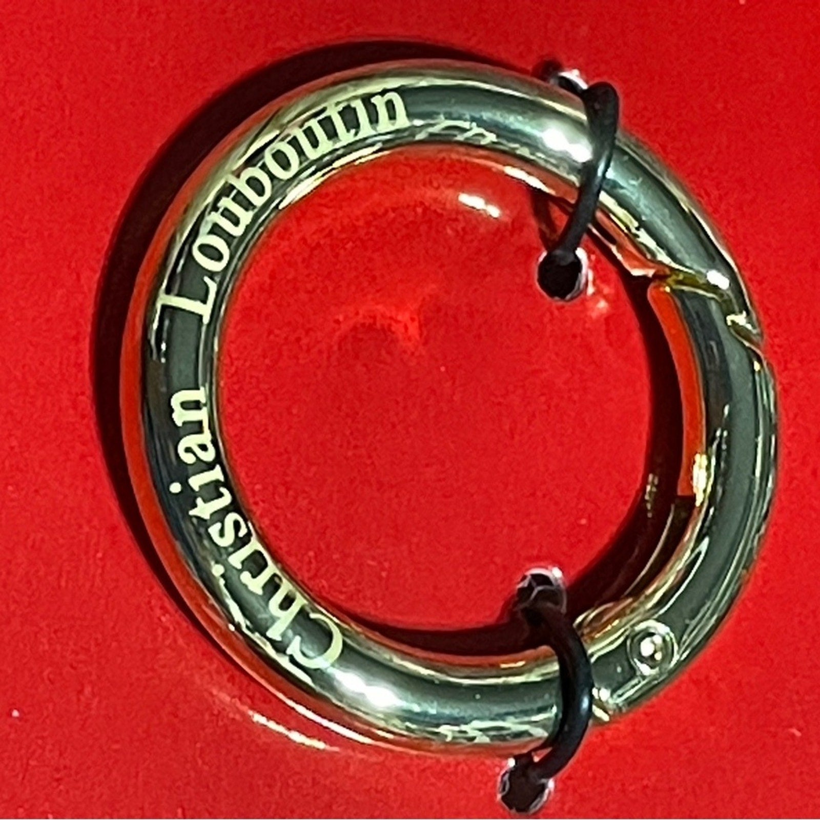Christian Louboutin Gold Ring Keychain to hold you Lipstick Charms