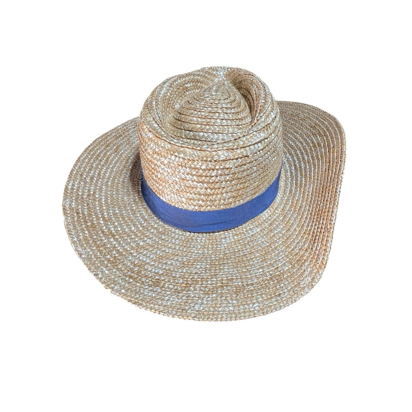 Brixton Joanna Hat Honey/Joe Blue Straw Hat NWT