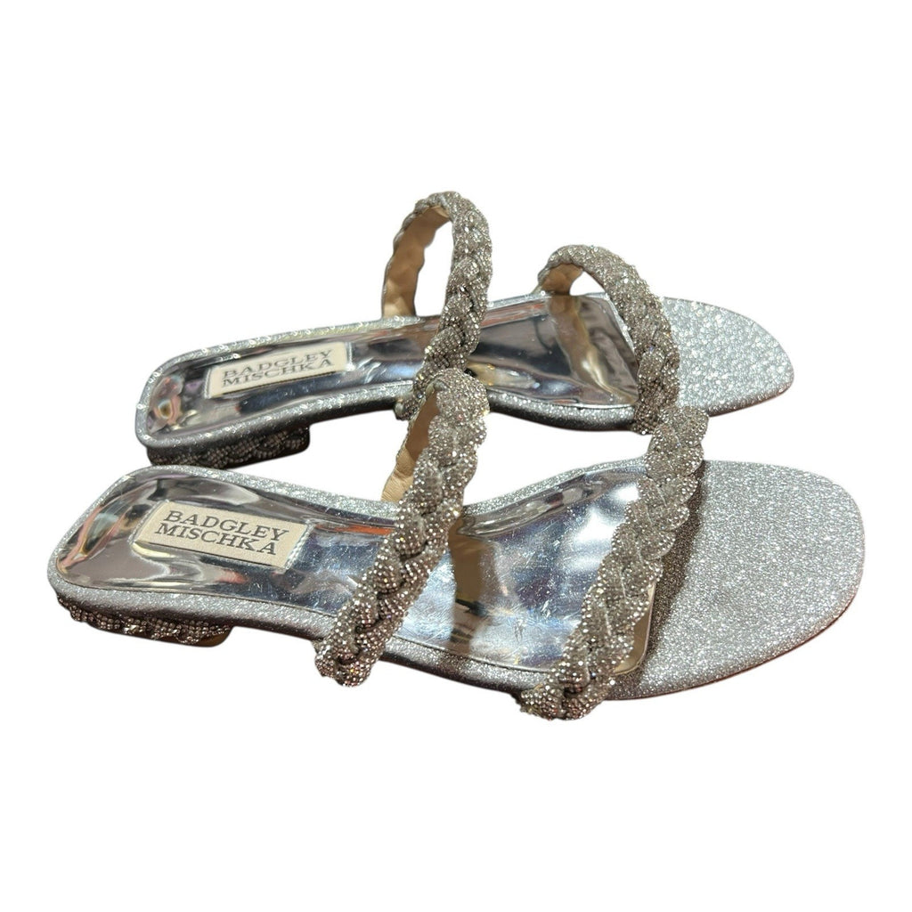 Badgley Mischka Femme Flat Sandal – Size Five-and-a-Half – Sleek, Sparkly,