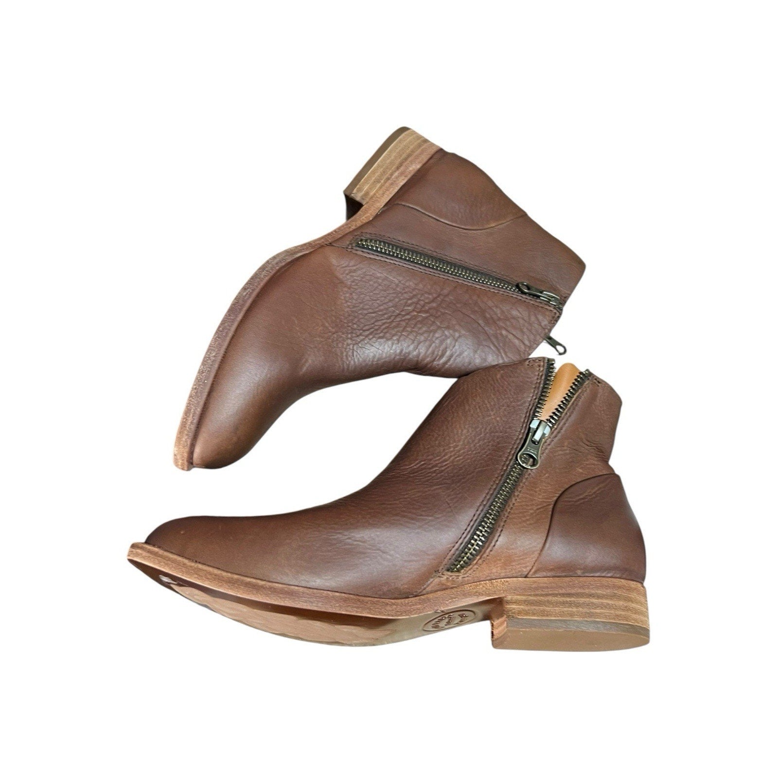 Korke-Ease Brown Leather Ankle Booties Women’s Shoe Size 7.5