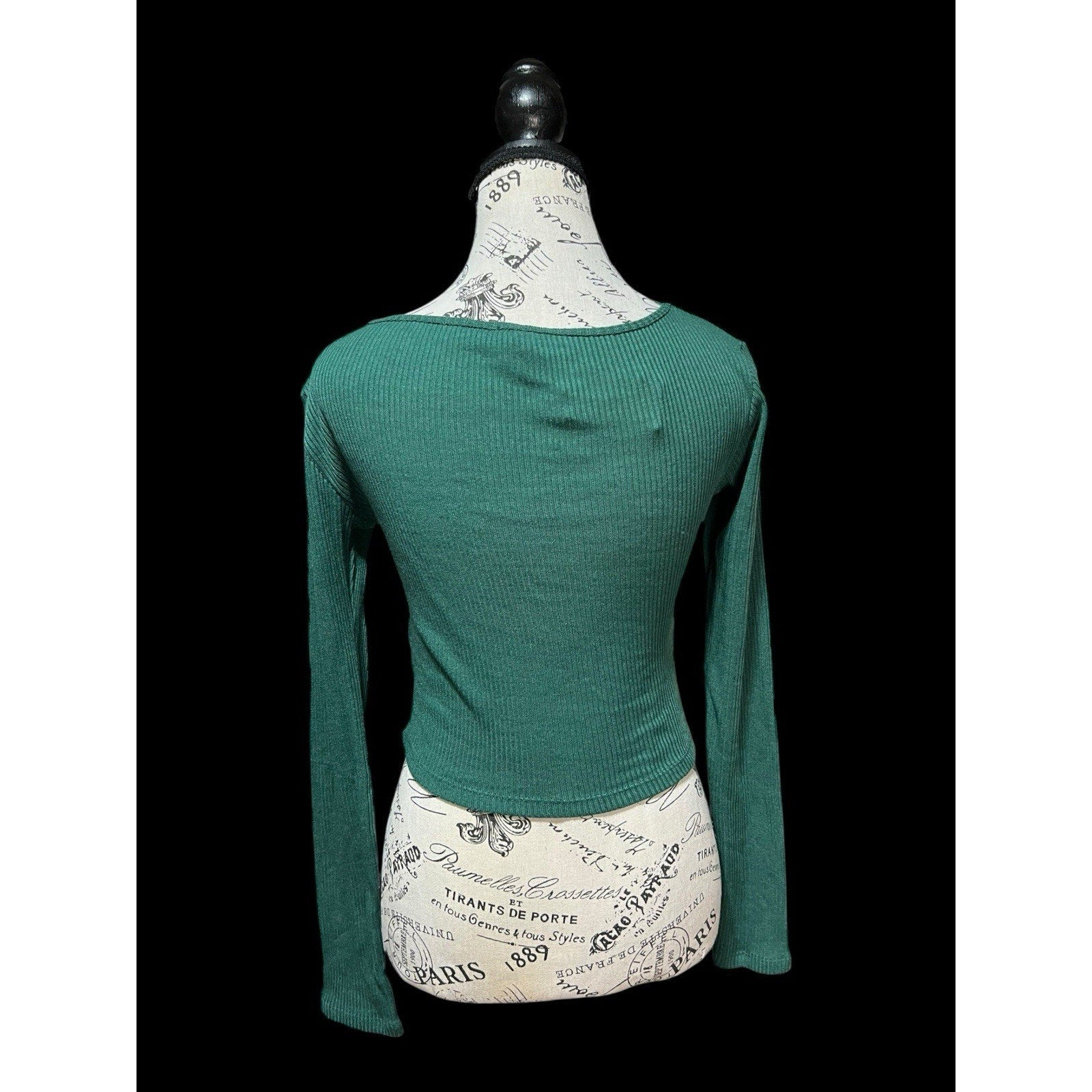 BDG Green Faux Wrap Cropped Shirt Women’s Size S NWT