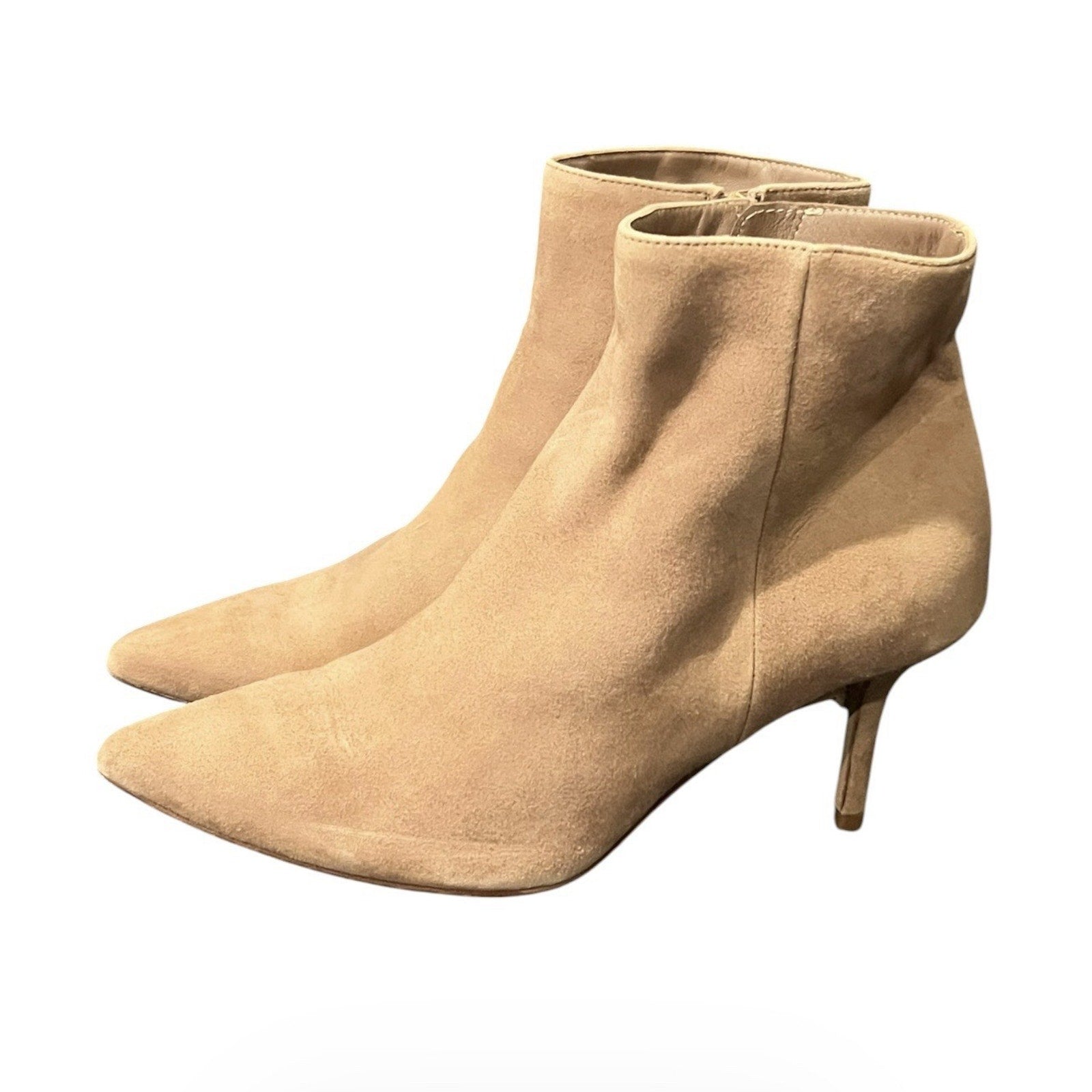 L'Agence Aimee booties Beige Suede Ankle Bootie Women’s Size EU 38