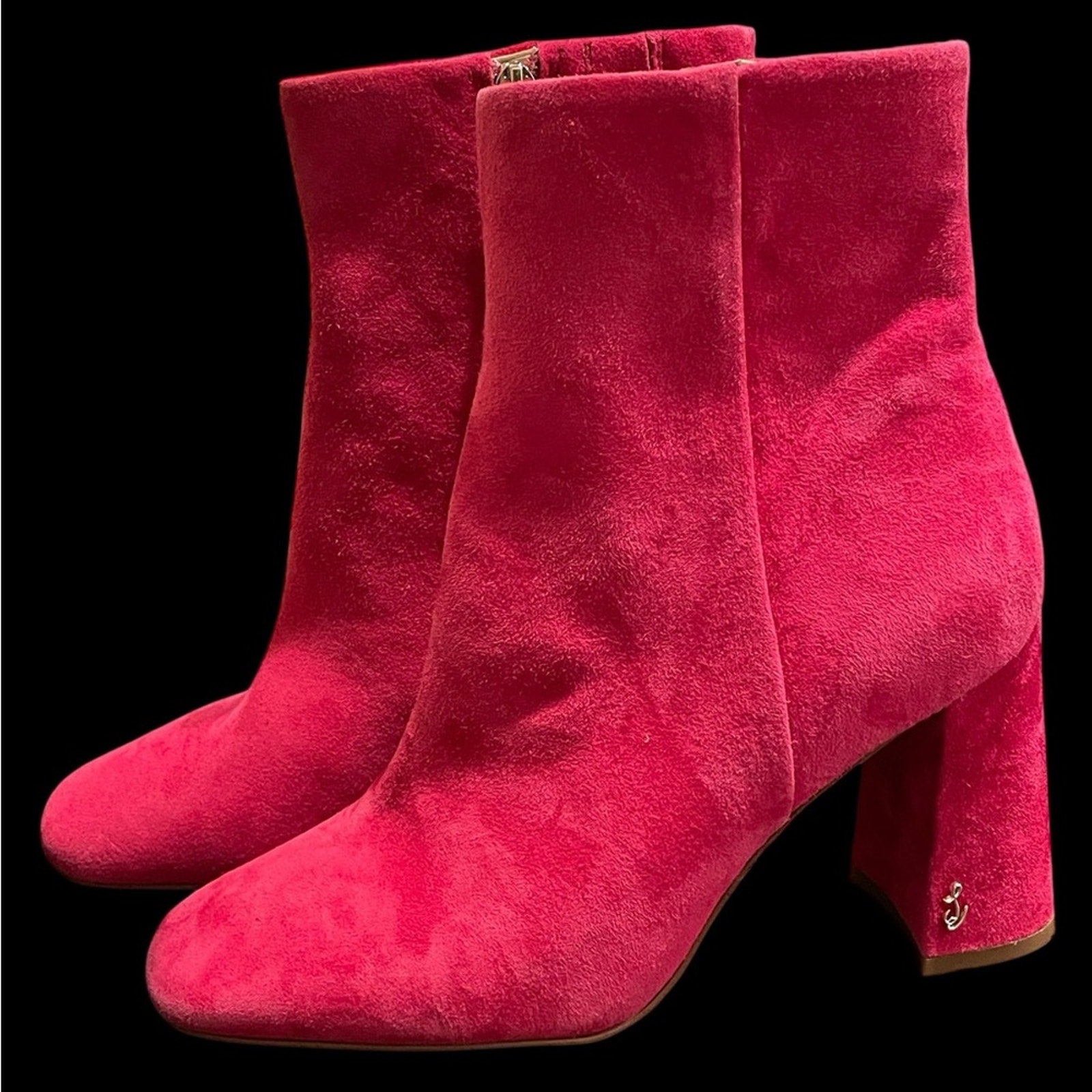 Sam Edelman Vibrant Pink Suede Ankle Boots new No Box Women’s Size 8
