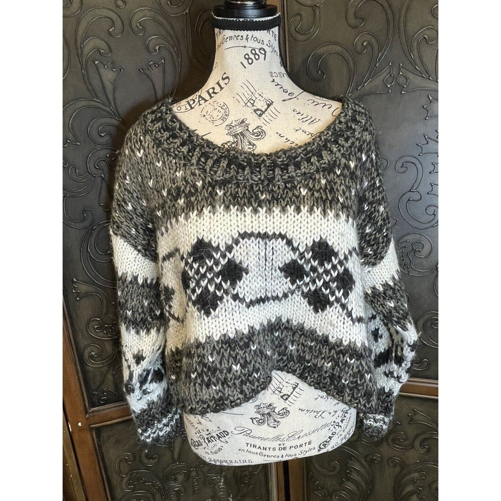 Free People Wool and Alpaca Blend‎ Cropped Knit Sweater Women's Size M