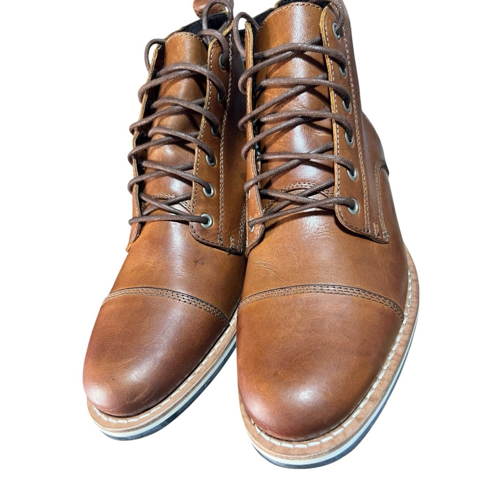 Helm The Hollis Teak Boot Brown Leather Men’s Shoe Size 10