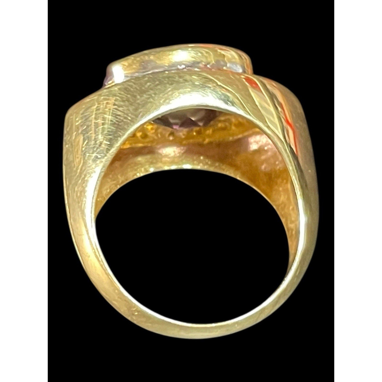 Vintage 14k Gold Diamond And Amethyst Ring 7 Grams Size 7