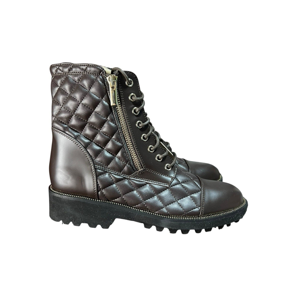 Ron White Tiffany Combat Boot Brown Calf Leather Women’s Shoe Size 7.5
