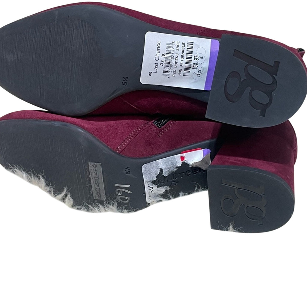Paul Green Sydney Ankle Boot NWOB Burgundy Suede MSRP $499 shoe size 8.5