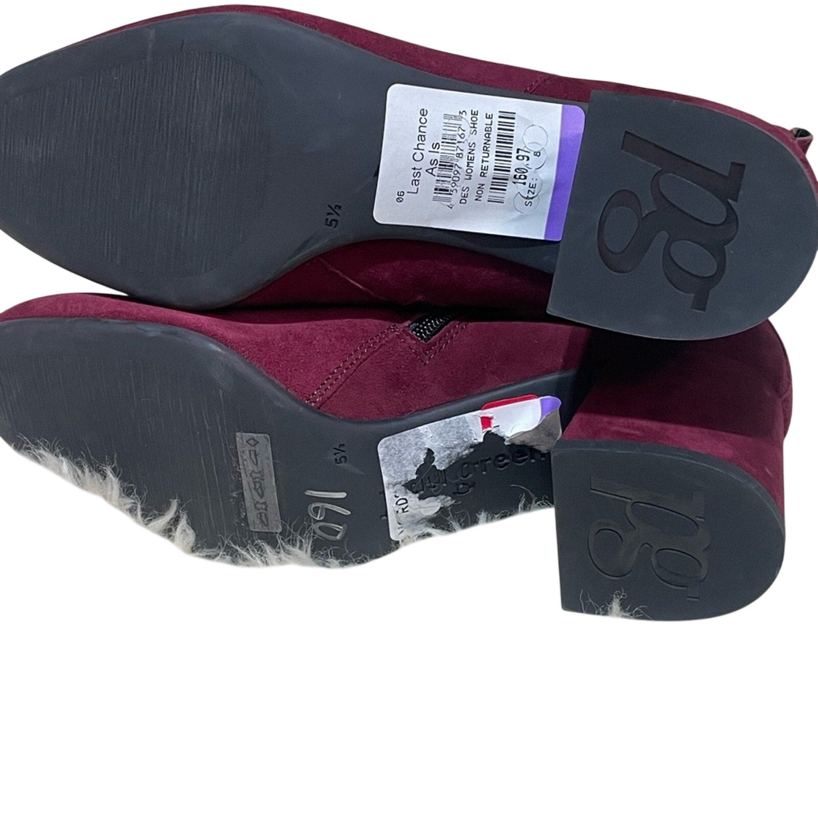 Paul Green Sydney Ankle Boot NWOB Burgundy Suede MSRP $499 shoe size 8.5