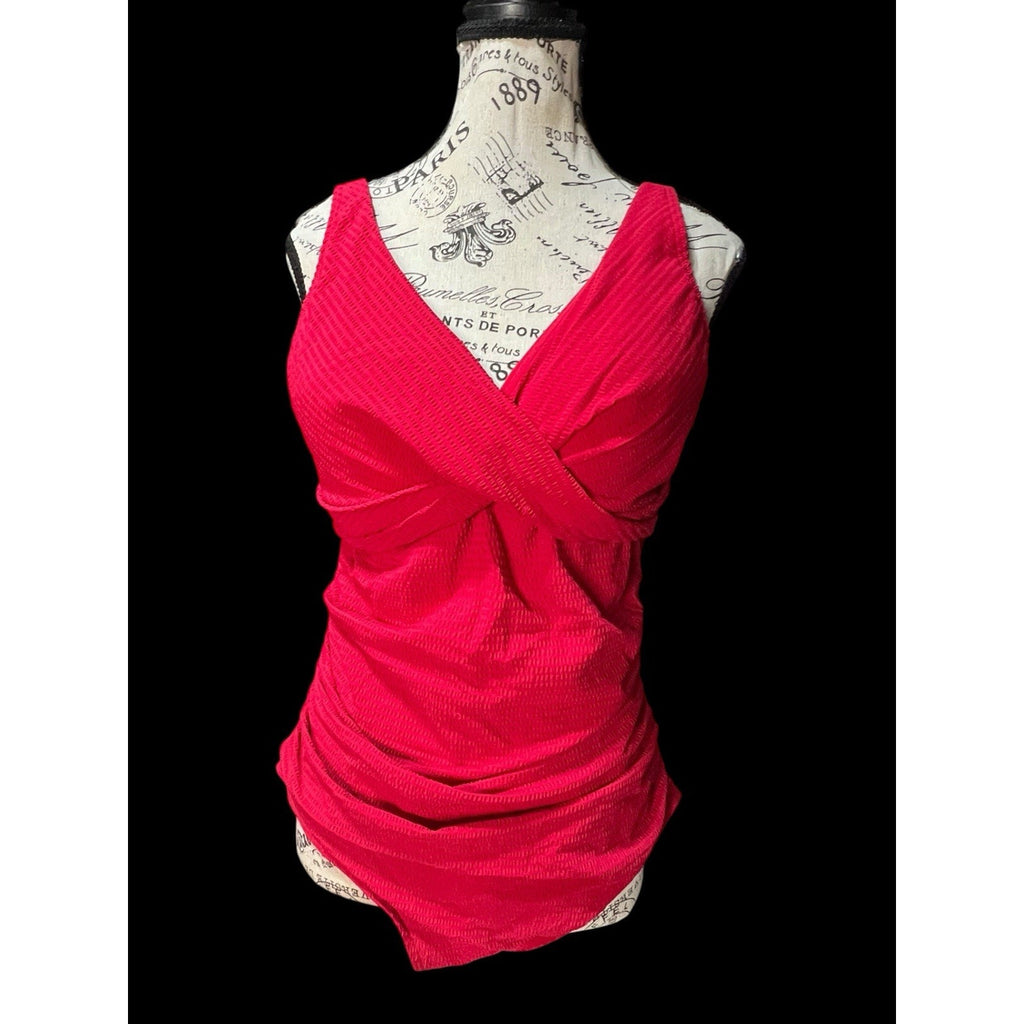 Sea Level Cross Front Multifit One-Piece Swimsuit in Red 18 MSRP $129