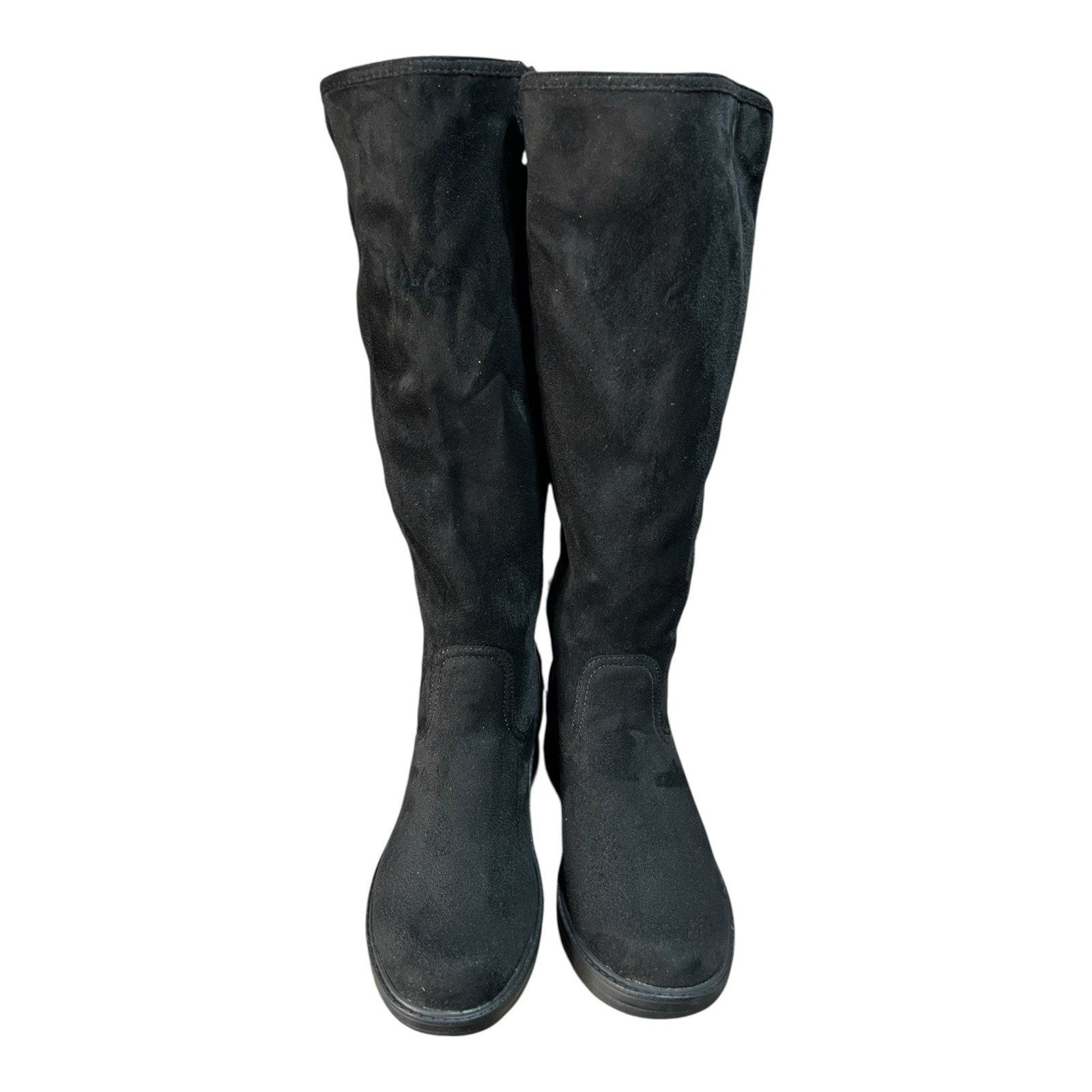 BZEES Black Vegan Knee High Boots Women’s Shoe Size 6.5M