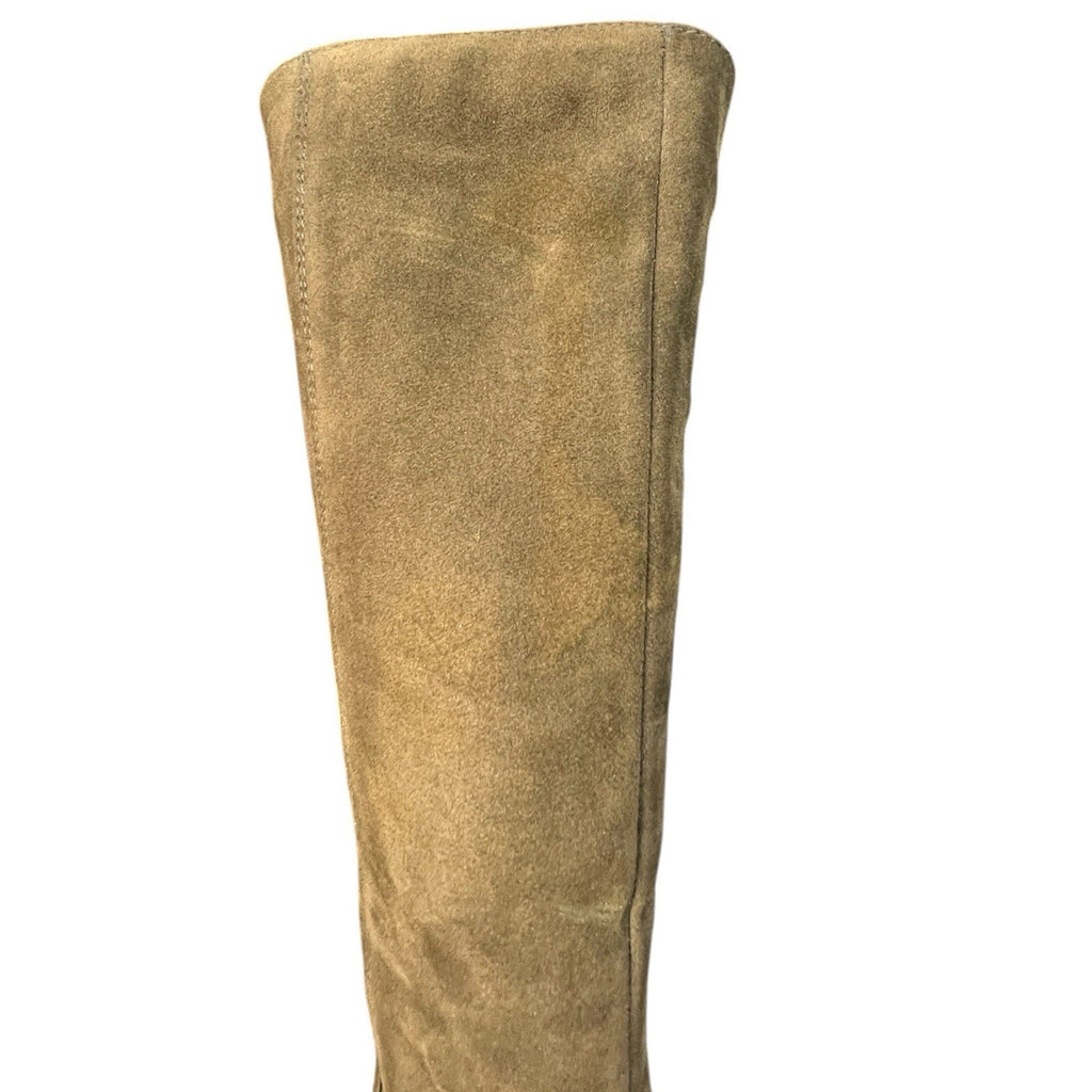 Farm Rio Army Green Suede Tall Shaft Boots featuring a chunky lug soleUS 7 EU 38