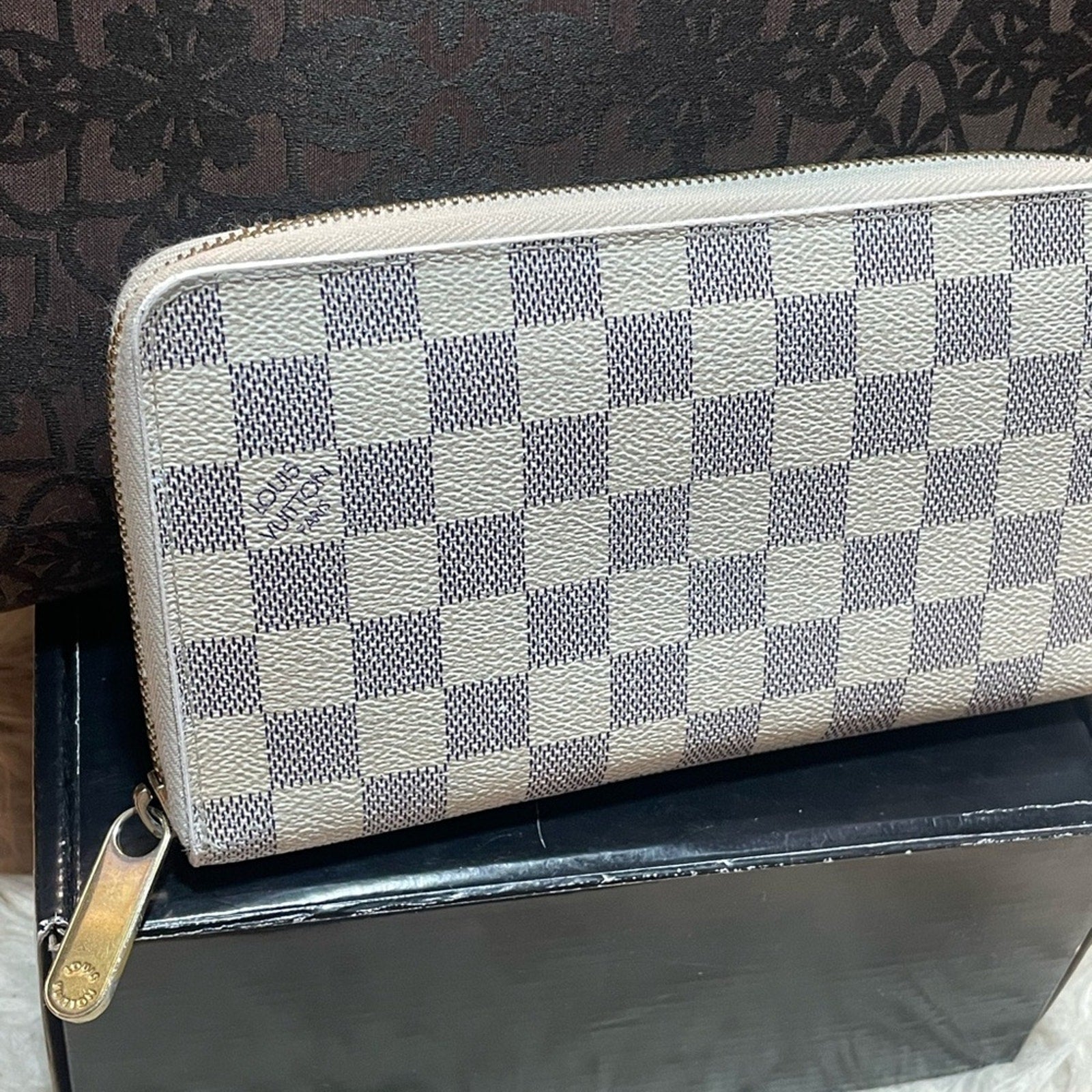 Louis Vuitton Azure large Organizer Wallet Full zip. Comes with a COA