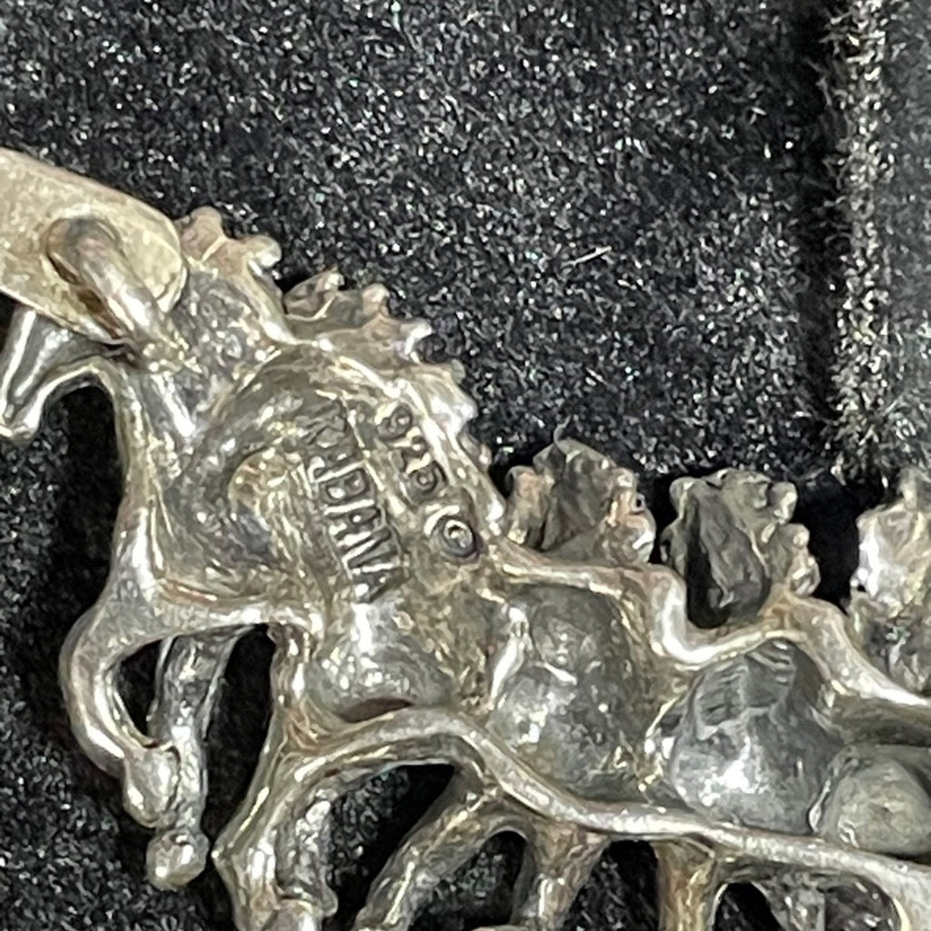 Kabana 925 sterling silver running horses necklace Western Charm