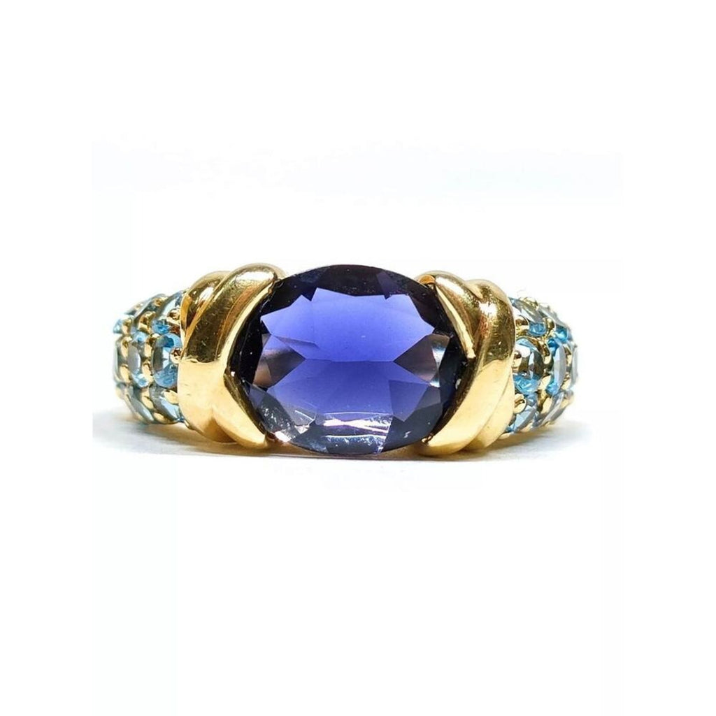 18k Solid Gold 2.19 CT Lolite Ring size 5