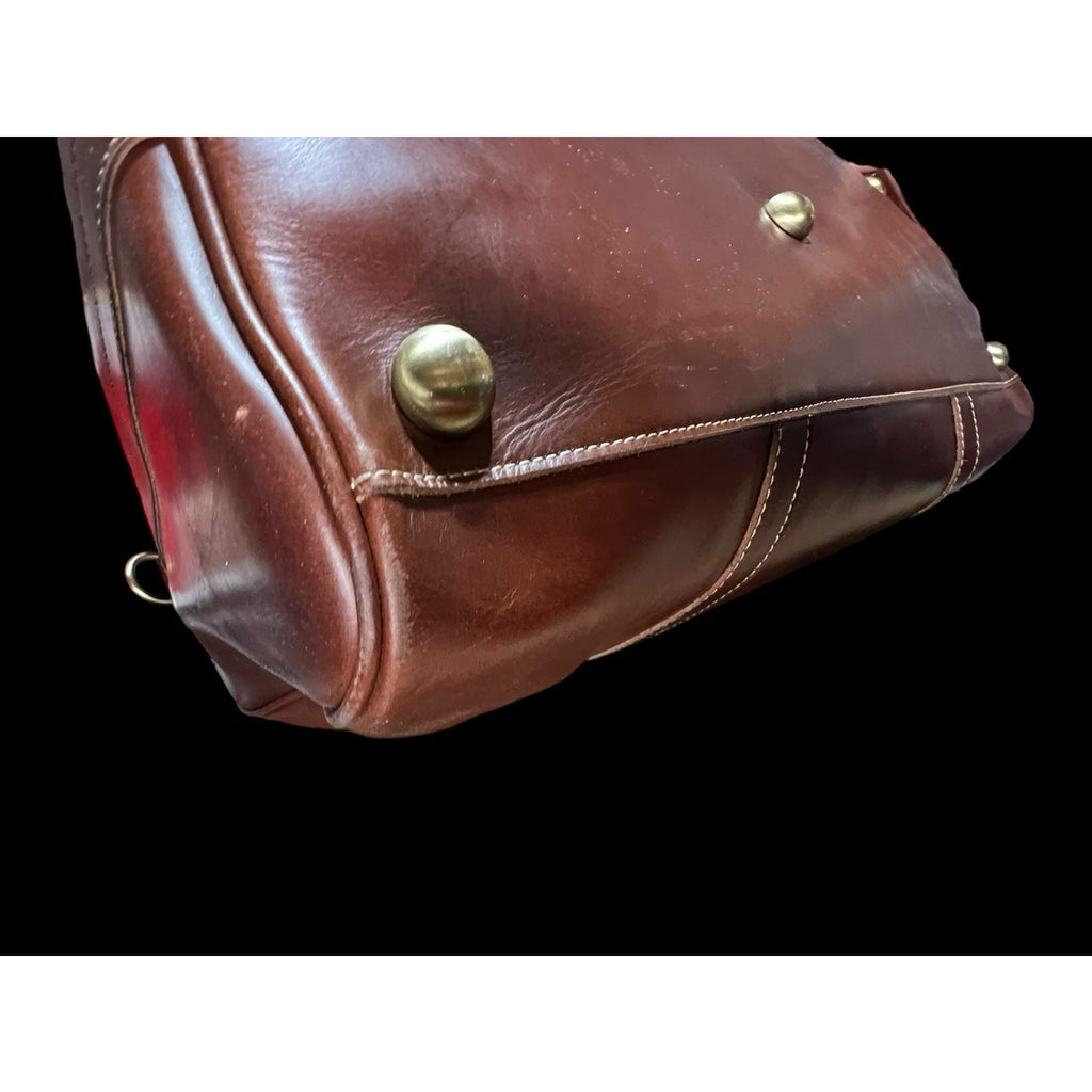 Leather Pilot Style Duffle Bag 19x13x10
