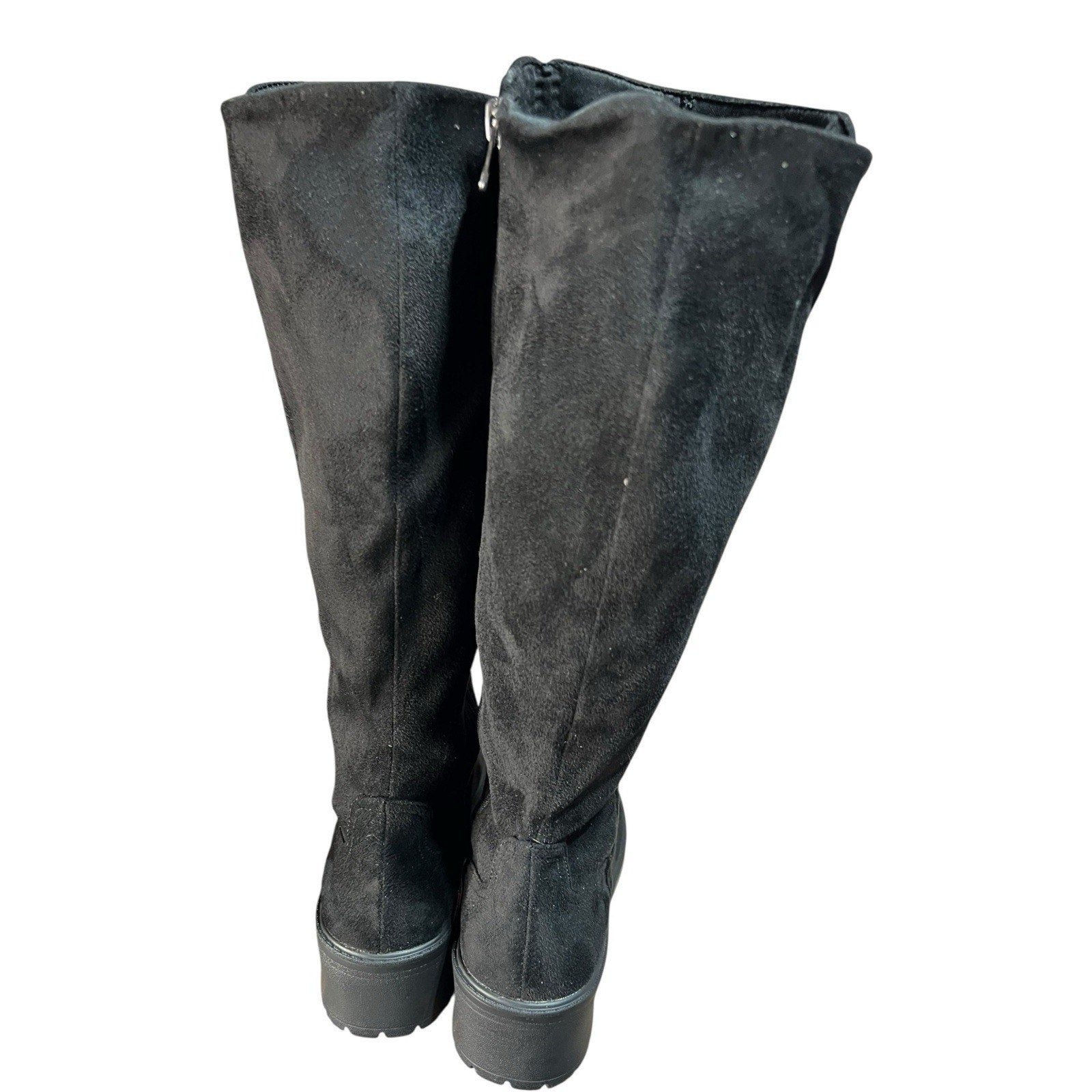 BZEES Black Vegan Knee High Boots Women’s Shoe Size 6.5M