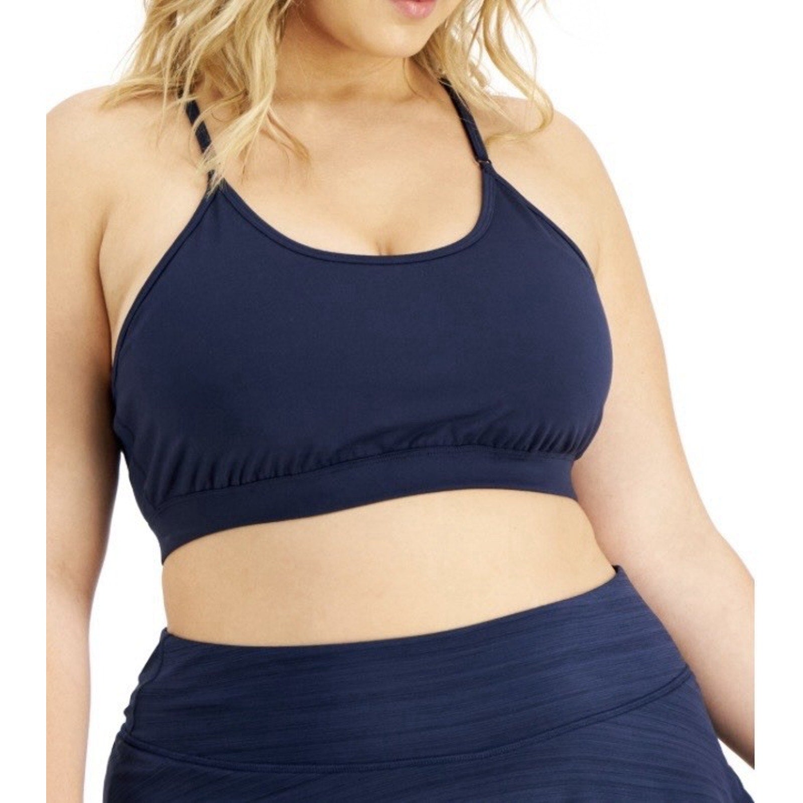 Ideology Plus Size Low Impact Sports Bra Navy Blue Women’s Size 2X